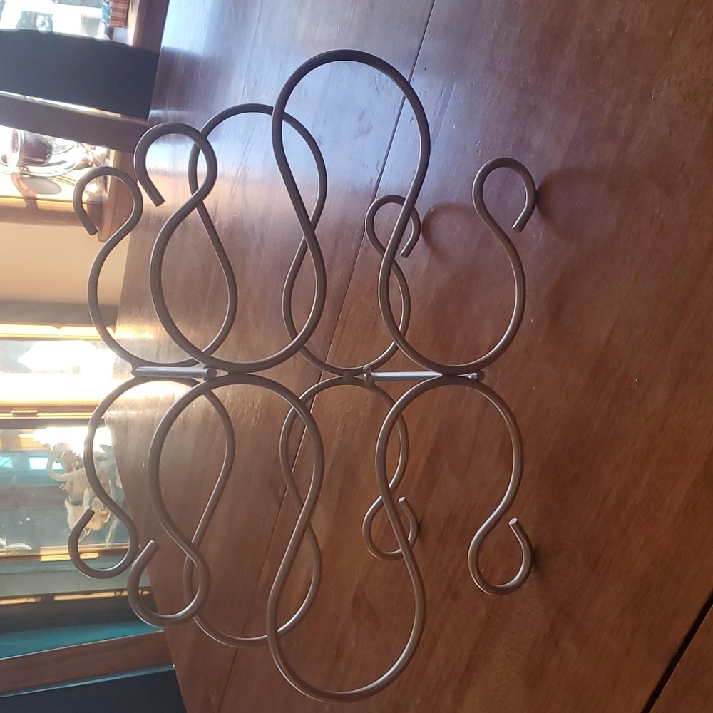 Stainless Metal 6 Bottle Wine Rack Holder NWT